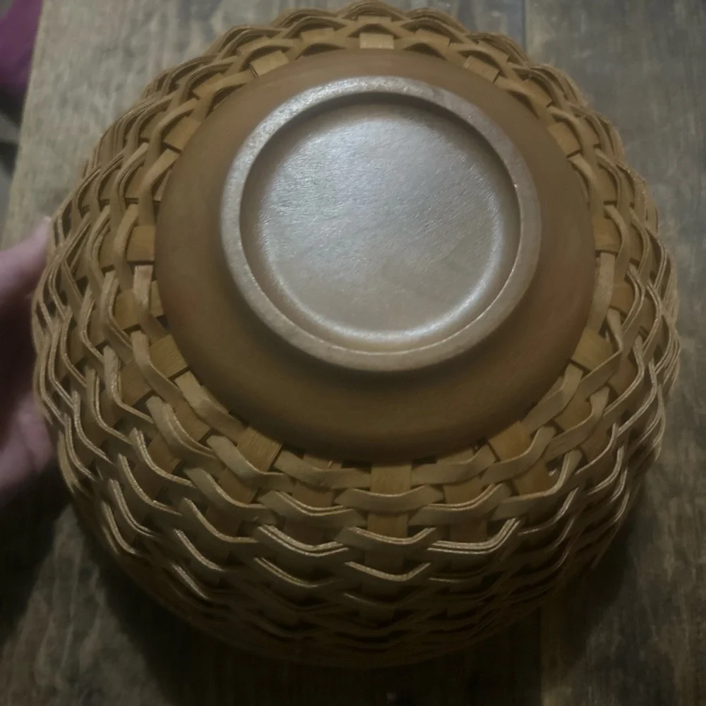 Longaberger‎ 9 Inch Bowl Basket With Lidded Protector